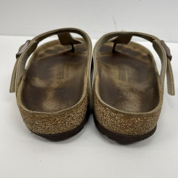 BIRKENSTOCK Womens Size 37 US 6.5 Leather THONG SANDALS LADIES Slippers - Picture 4 of 9